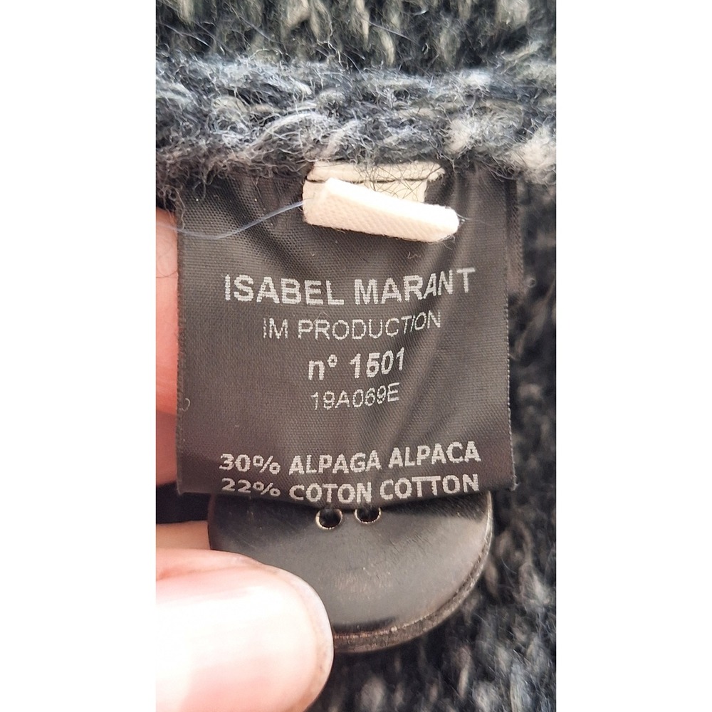 ISABEL MARANT ETOILE DGray Oversized V Neck Cardigan Green Sz 38 M/L - Picture 6 of 9